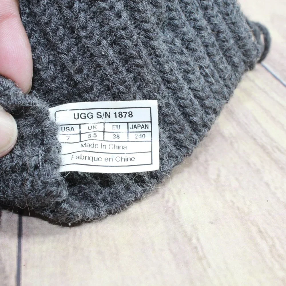 UGG Australia Gray Knit Sweater Classic Cardy Tall Boots Size US 7 - Picture 8 of 12